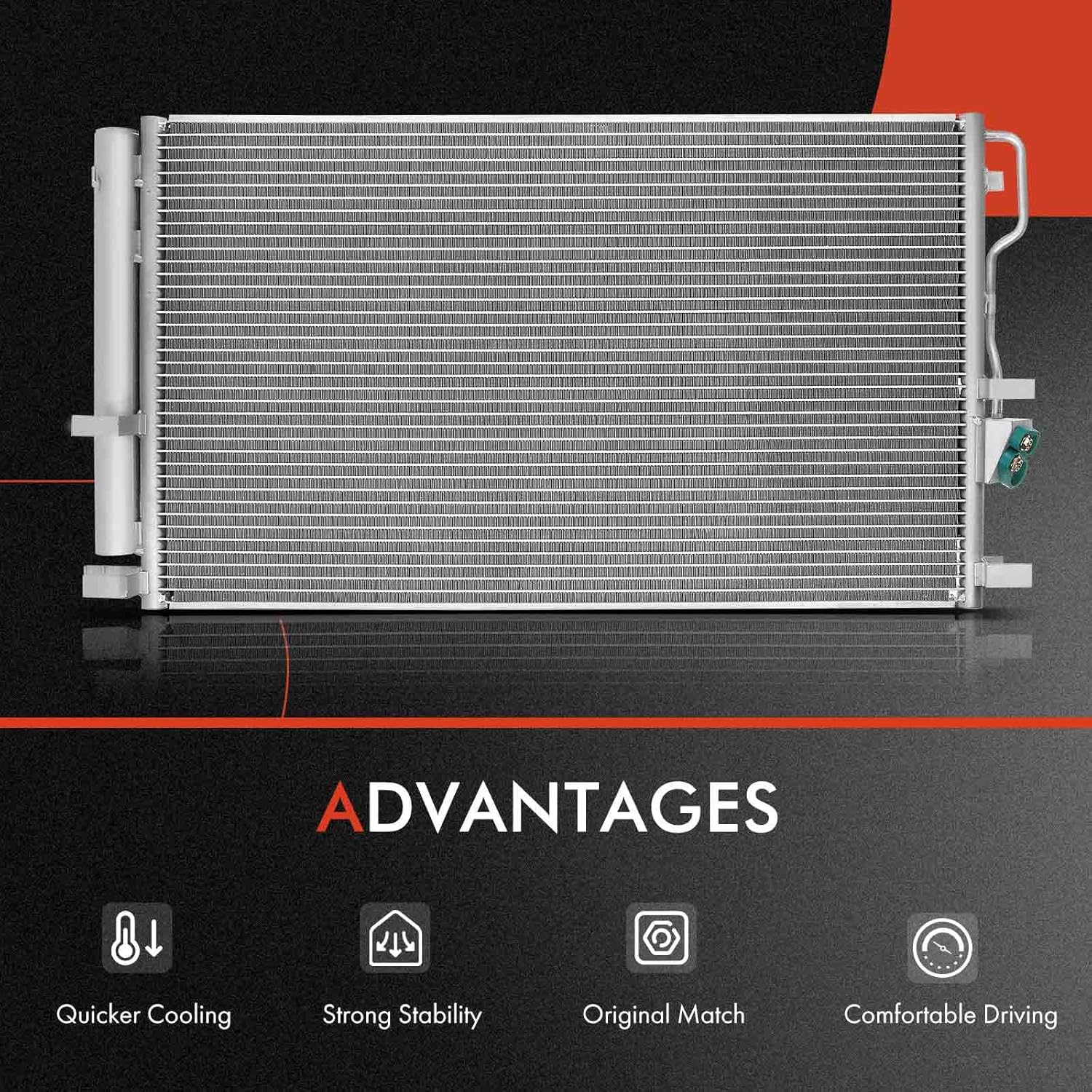 A-Premium Air Conditioning A/C Condenser Compatible with Ford Transit-150, Transit-250, Transit-350 HD, 2020-2020 V6 3.5L, Replace# LK4Z19712A